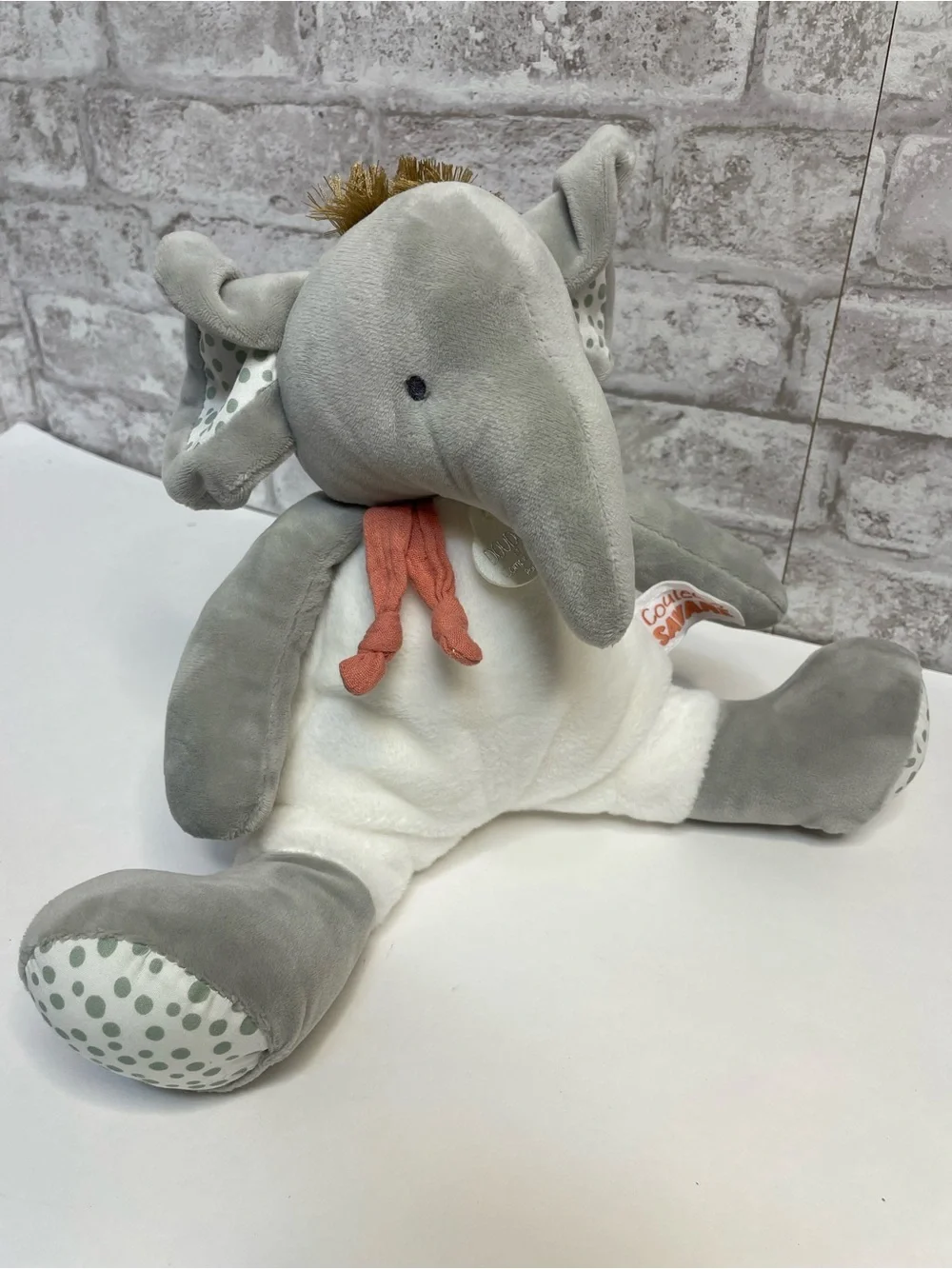 DouDou Et Compagnie Paris Couleurs Savane Plush Elephant Lovey Baby Toy 11